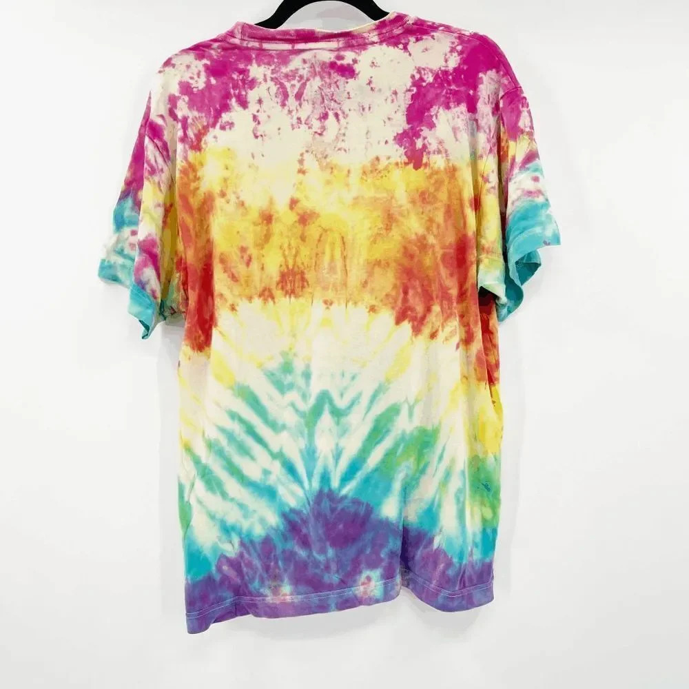 Norweigan Cruise Line Rainbow Tie Dye T Shirt Unisex Size L Chest Pocket - Picture 2 of 3